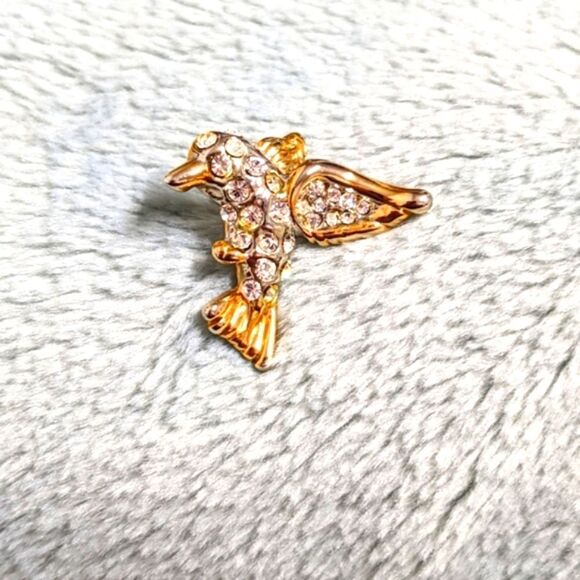 Vintage Petite Rhinestone Hummingbird Tac Pin/Brooche - Picture 4 of 6